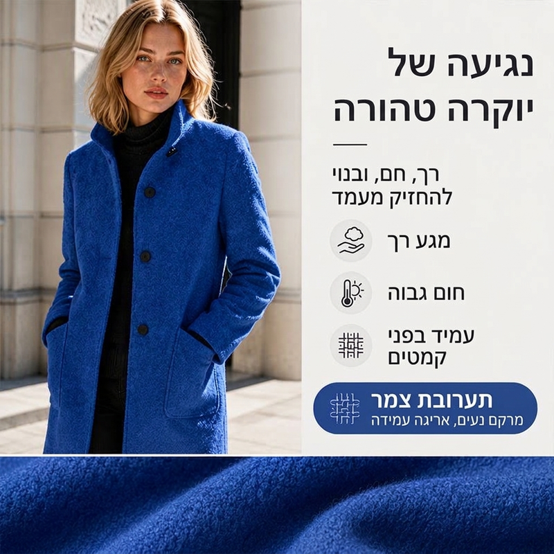 ⏰ מבצע חילופי עונות: 50% הנחה – איכות במחצית המחיר! ✨מעיל צמר נשים צווארון עמידה וינטג'