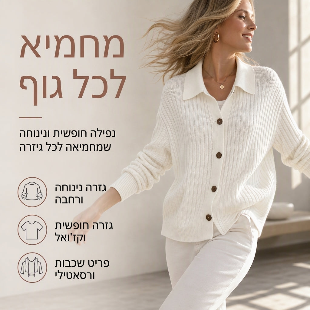 קרדיגן סרוג רופף לנשים