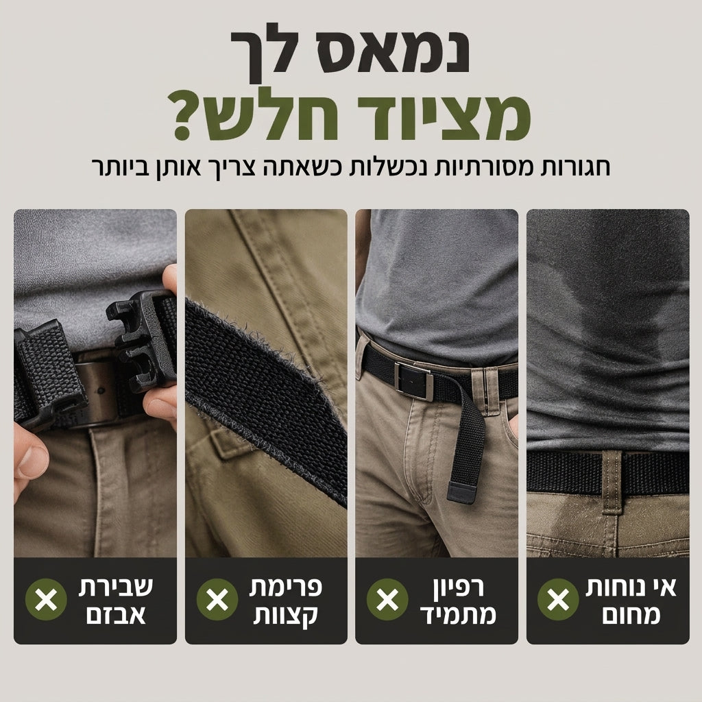 חגורה טקטית קשיחה לא outdoor עם אבזם מתכת