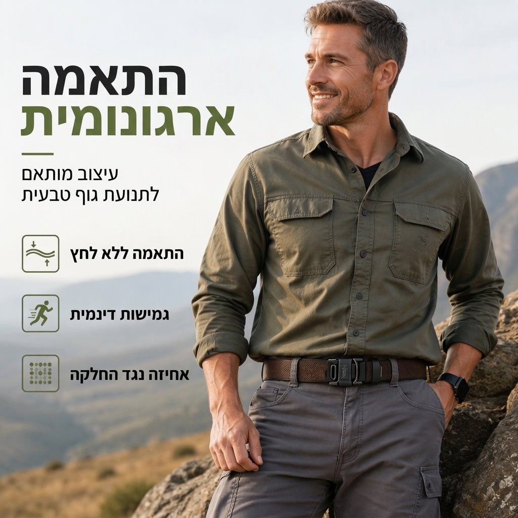 חגורה טקטית קשיחה לא outdoor עם אבזם מתכת