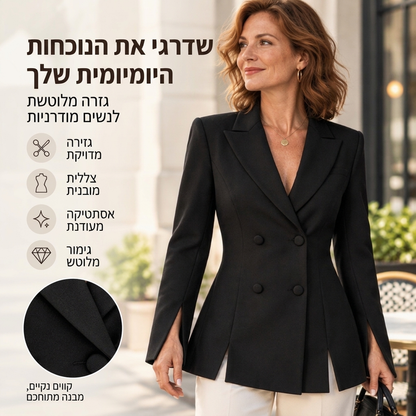 בלייזר אלגנטי לנשים עם כפתורים כפולים