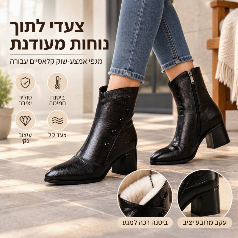 מגפיים נשית קרסול מעור PU רך