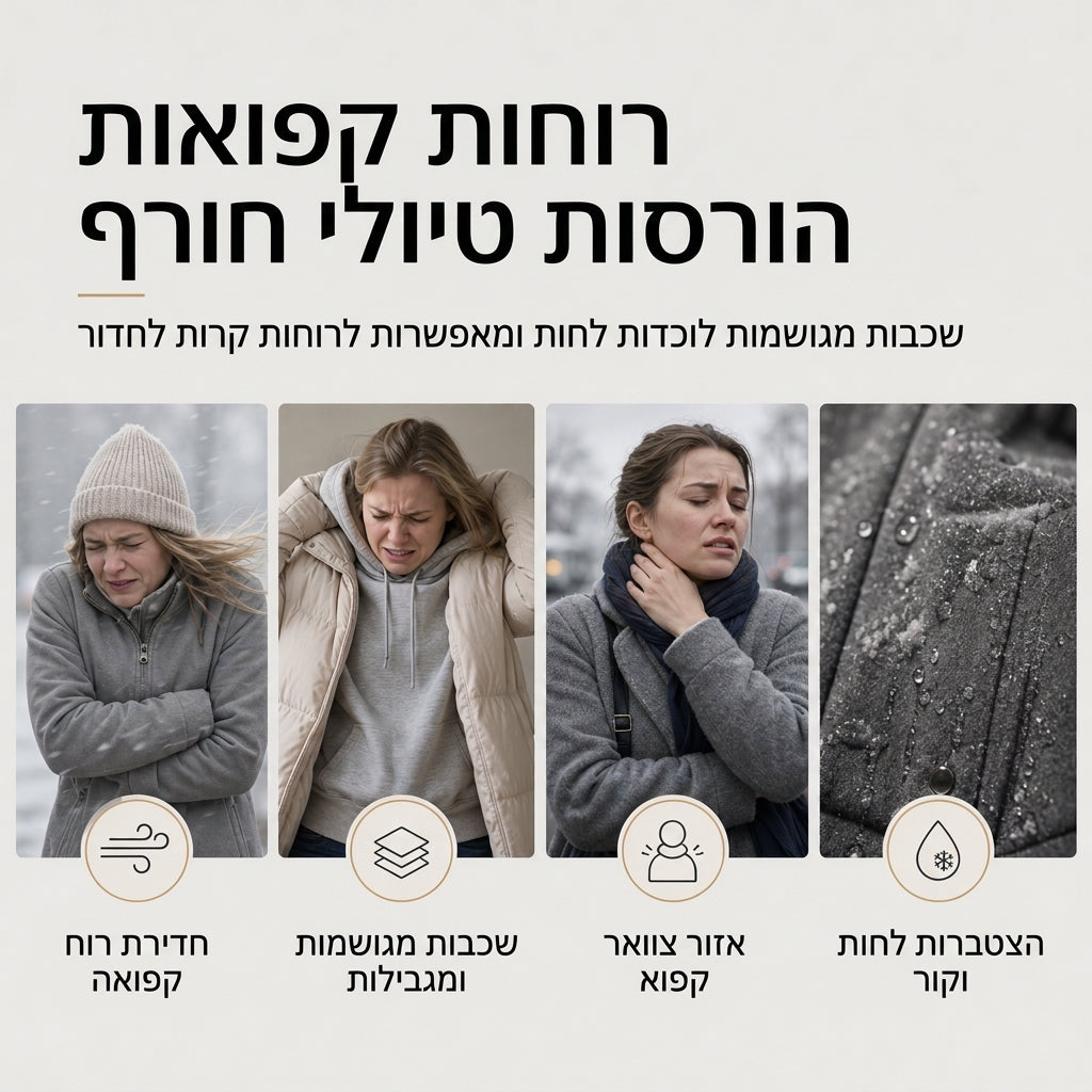 מעיל חורף לנשים עם ברדש פרווה מלאכותית