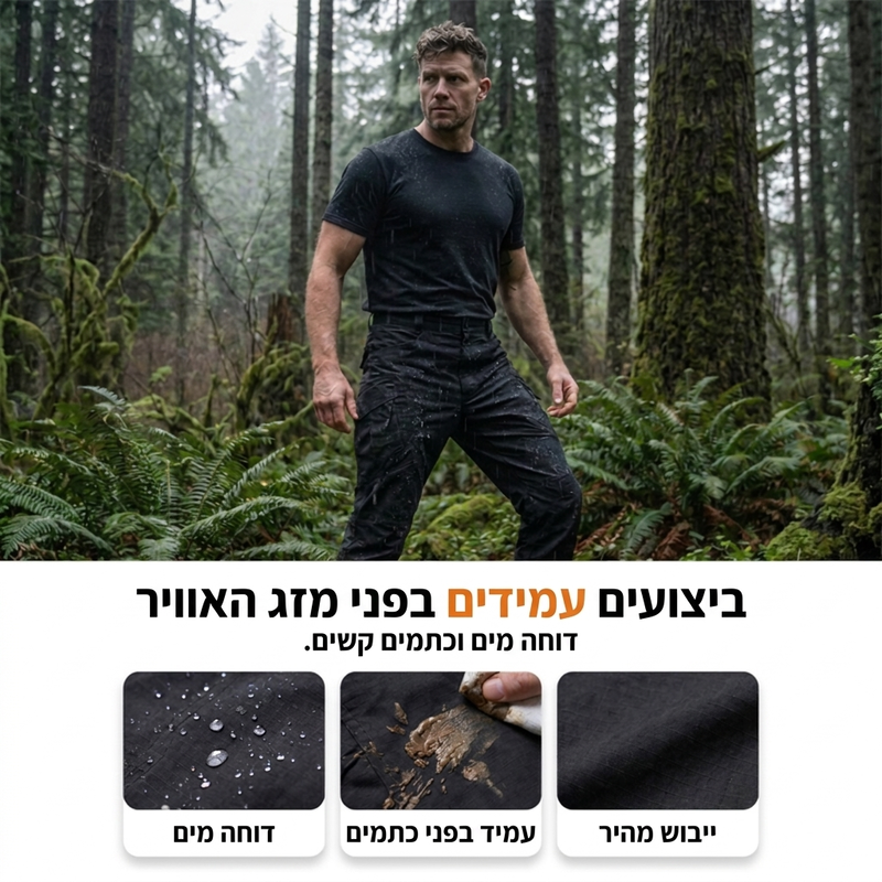 מכנסיים טקטיים עמידים למים, עמידים בפני שחיקה ובעלי מספר כיסים