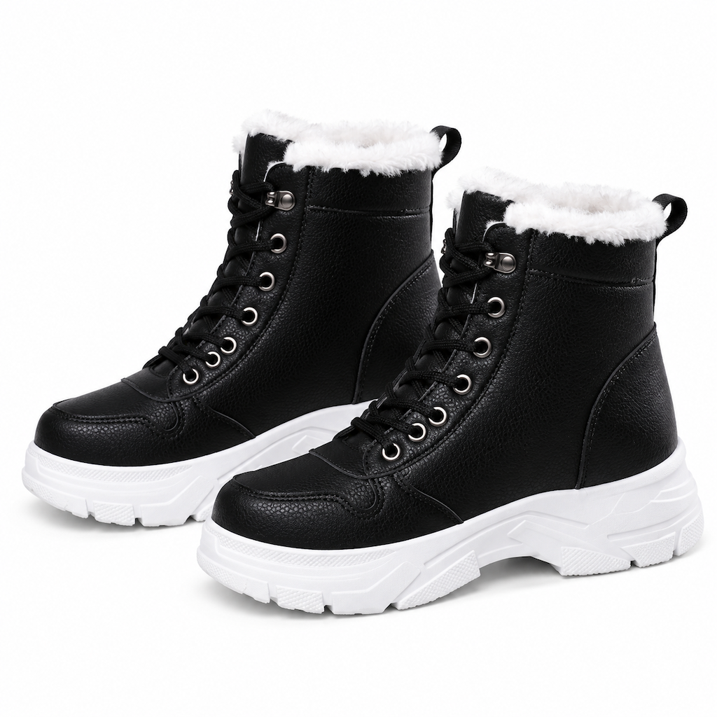 ❄️👢 מגפיי חורף לנשים לגשמים ושלג | לא להישאר עם רגליים קרות בחורף, לא להחליק על כבישים מושלגים – רירית פּלִיש חמה, סולייה עבה ומגפיים עליונים בגובה הקרסול ✨