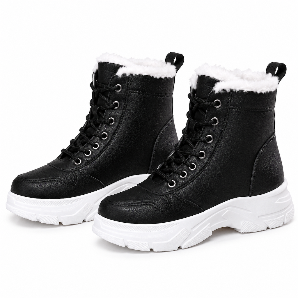 ❄️👢 מגפיי חורף לנשים לגשמים ושלג | לא להישאר עם רגליים קרות בחורף, לא להחליק על כבישים מושלגים – רירית פּלִיש חמה, סולייה עבה ומגפיים עליונים בגובה הקרסול ✨