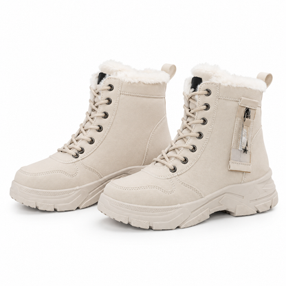 ❄️👢 מגפיי חורף לנשים לגשמים ושלג | לא להישאר עם רגליים קרות בחורף, לא להחליק על כבישים מושלגים – רירית פּלִיש חמה, סולייה עבה ומגפיים עליונים בגובה הקרסול ✨