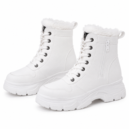 ❄️👢 מגפיי חורף לנשים לגשמים ושלג | לא להישאר עם רגליים קרות בחורף, לא להחליק על כבישים מושלגים – רירית פּלִיש חמה, סולייה עבה ומגפיים עליונים בגובה הקרסול ✨