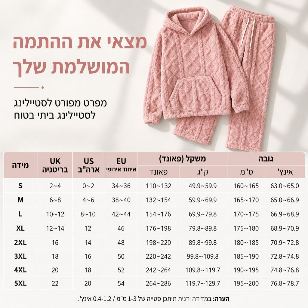 ☁️🧸 מבחר הפרועיות – סווטשירט הודי פלאפי וסט לנוב רך לחלומות ✨💗