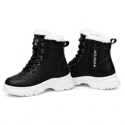 ❄️👢 מגפיי חורף לנשים לגשמים ושלג | לא להישאר עם רגליים קרות בחורף, לא להחליק על כבישים מושלגים – רירית פּלִיש חמה, סולייה עבה ומגפיים עליונים בגובה הקרסול ✨