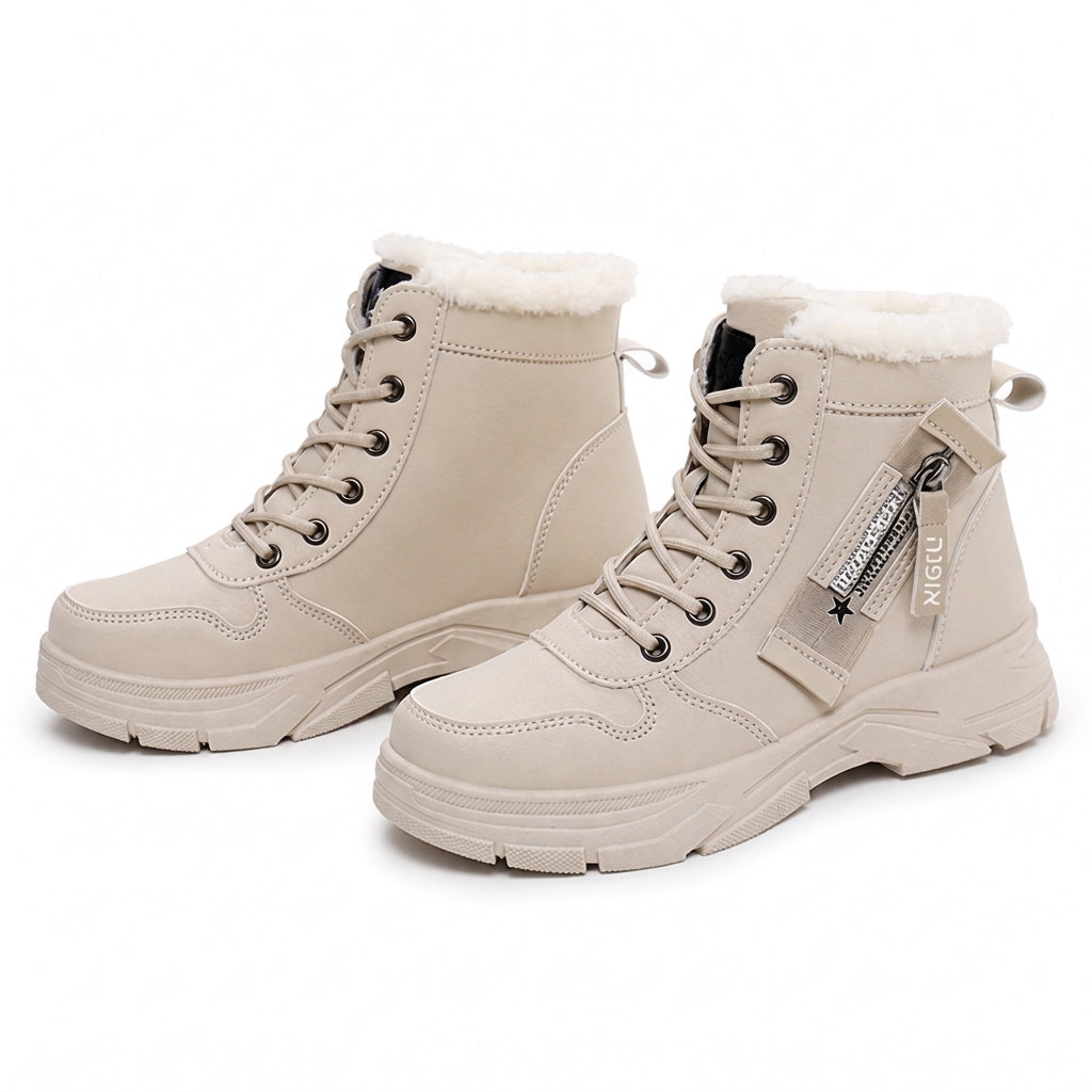 ❄️👢 מגפיי חורף לנשים לגשמים ושלג | לא להישאר עם רגליים קרות בחורף, לא להחליק על כבישים מושלגים – רירית פּלִיש חמה, סולייה עבה ומגפיים עליונים בגובה הקרסול ✨