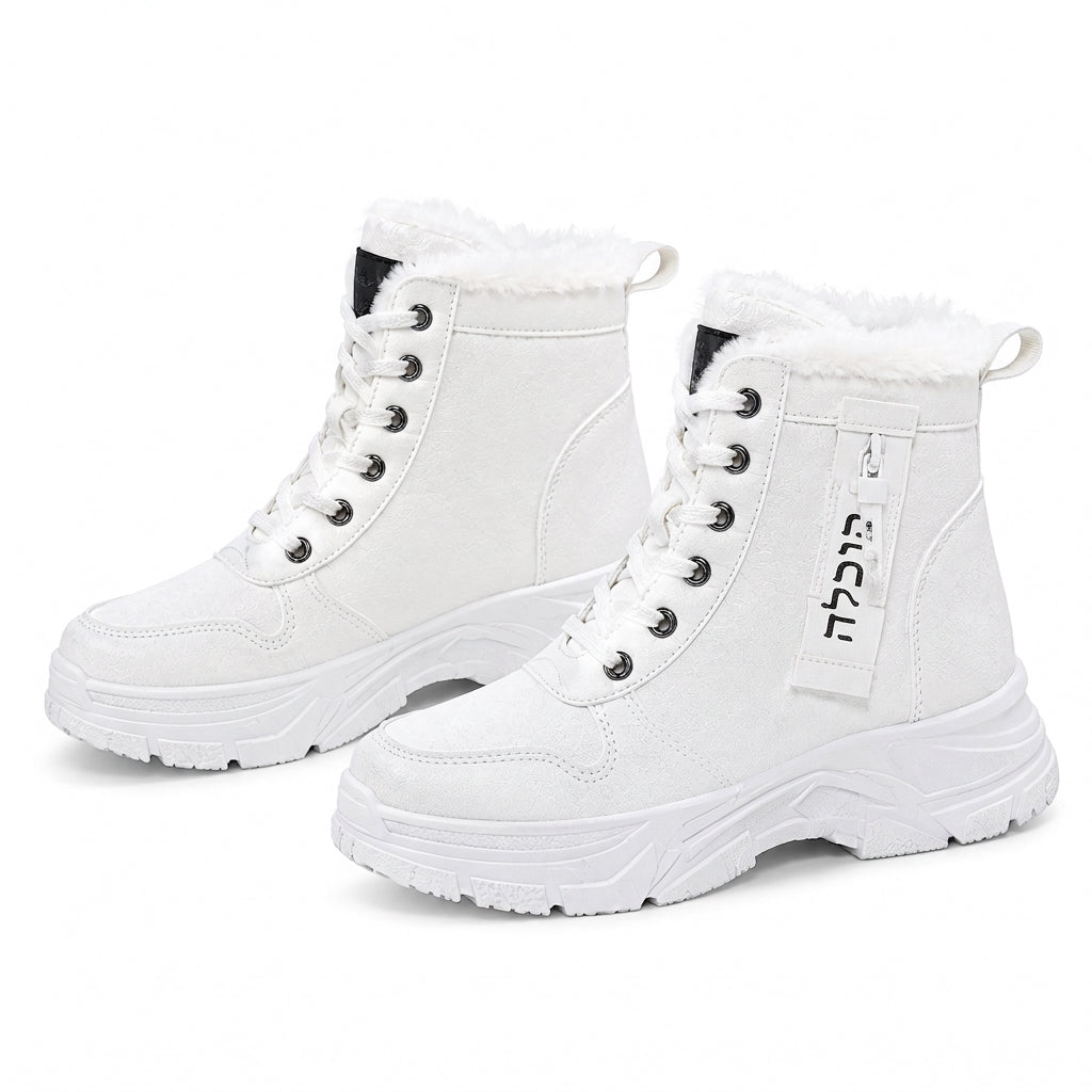 ❄️👢 מגפיי חורף לנשים לגשמים ושלג | לא להישאר עם רגליים קרות בחורף, לא להחליק על כבישים מושלגים – רירית פּלִיש חמה, סולייה עבה ומגפיים עליונים בגובה הקרסול ✨