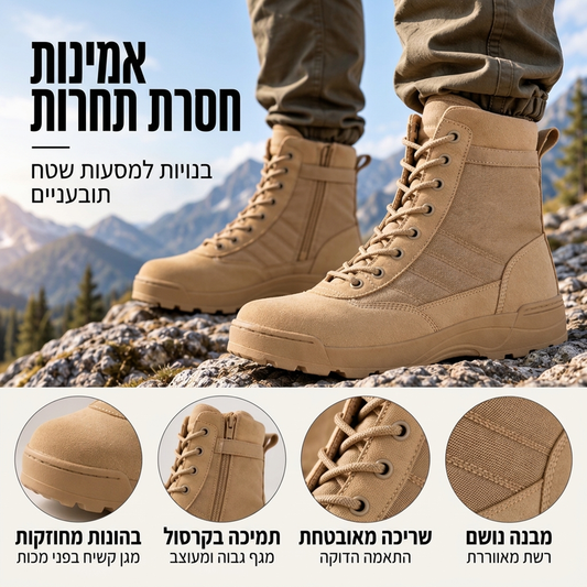 מגפיים טקטיים לחימה גבוהים חיצוניים אוניסקסיים