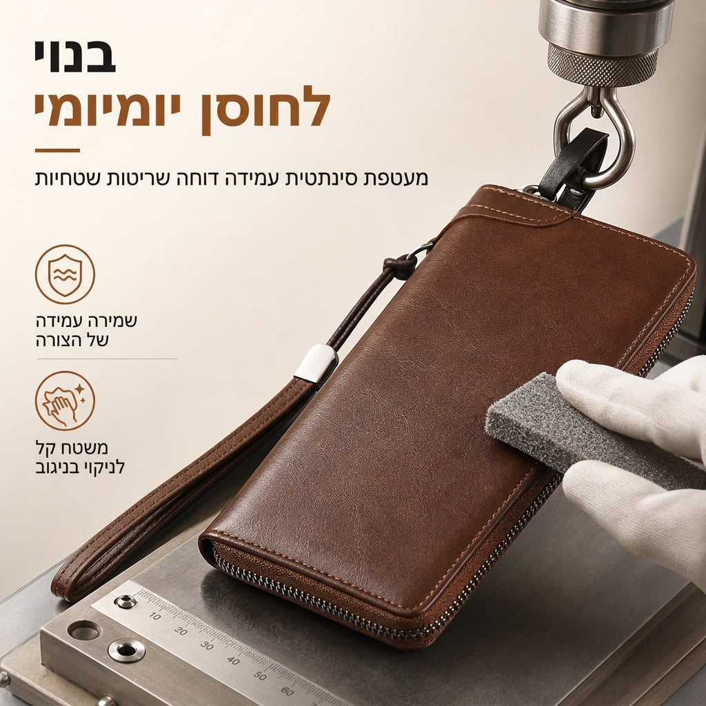 ✈️💳 ארנק קלאץ' יומיומי מסודר – רוכסן קשיח, שטרות שטוחים, תאים מרובים, עמיד בפני שריטות