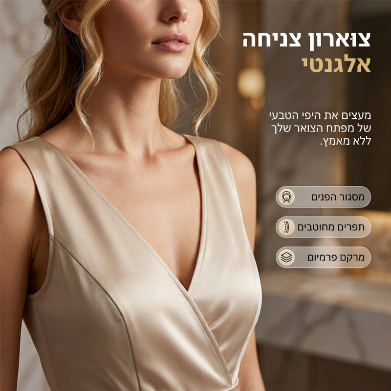 שמלת נשים מצוירת עם צוואר V ללא שרוולים