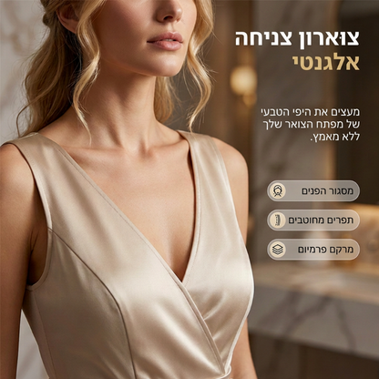 שמלת נשים מצוירת עם צוואר V ללא שרוולים