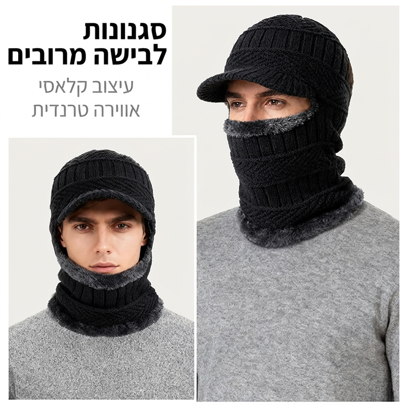 🌸מבצע חם 50% הנחה❄️ בלוקלאבה חורפי 3 ב-1, כובע מבודד עם משקפי מגן