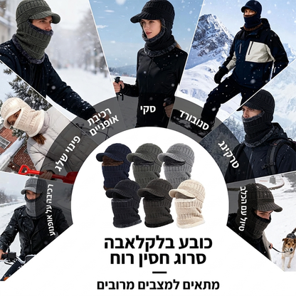 🌸מבצע חם 50% הנחה❄️ בלוקלאבה חורפי 3 ב-1, כובע מבודד עם משקפי מגן