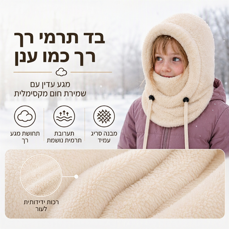 כובע בלטרת אופני תרמי לילדים חסין רוח