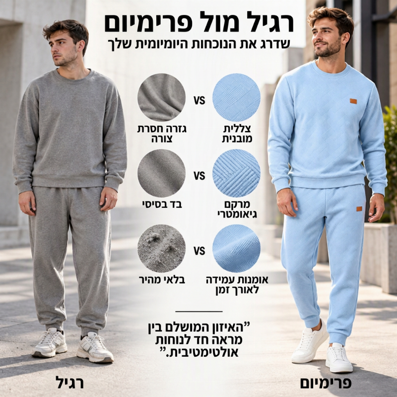 סט ספורט ג'קארד מרקמי מזדמן לגבר