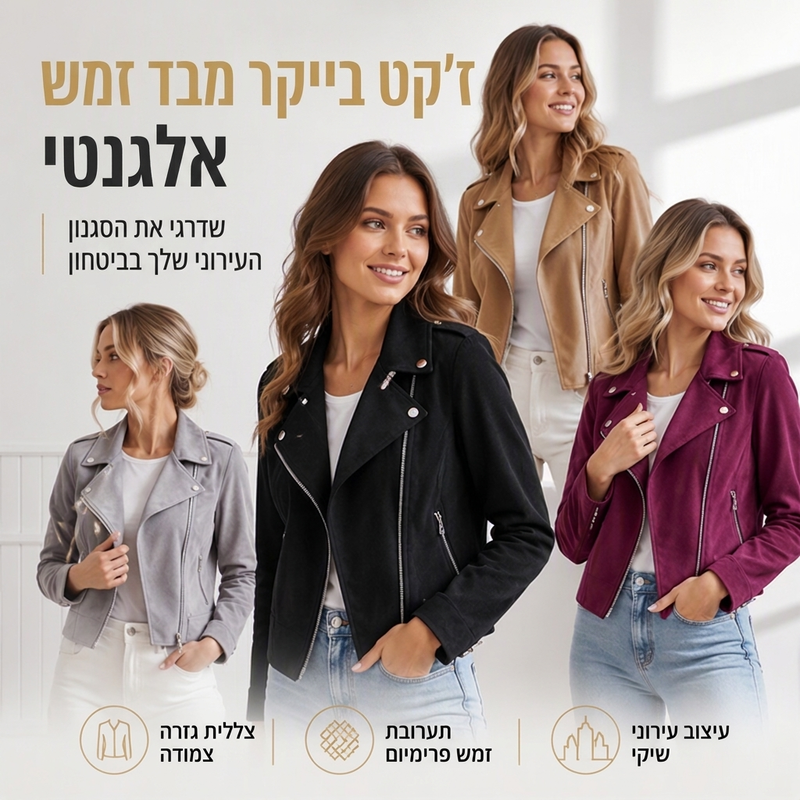ז'קט נשים מזדמן עם צווארון לאפל וגזרה צמודה