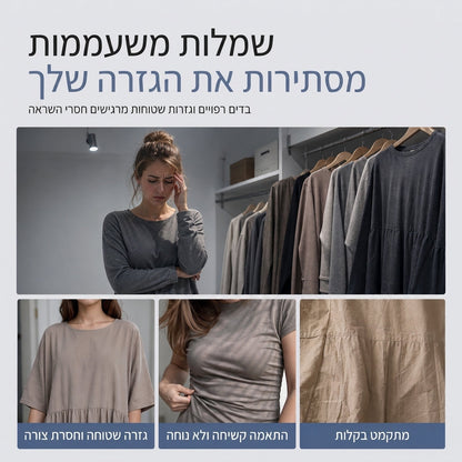 שמלת Bodycon נשית עם שרוולים נפוחים בצבע אחיד