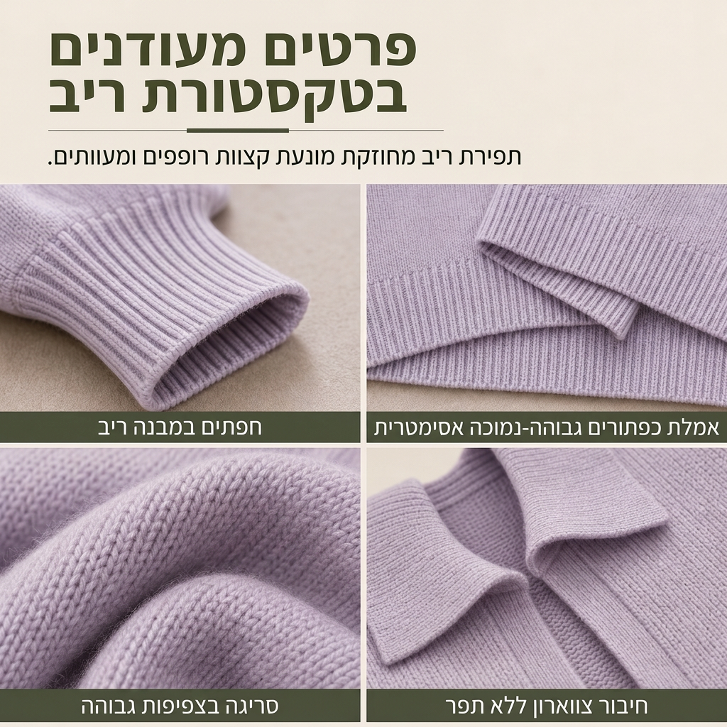 סוודר סרוגי צווארון מושחר לנשים, לגזרה רופפת, סרוג שרוולים ארוכים בצבע אחיד בסגנון קז'ואל רגוע
