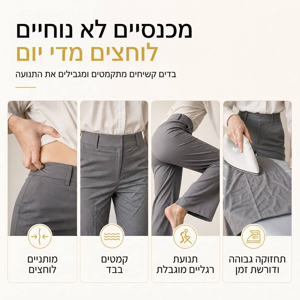 מכנסיים רחמיים נוחים לנשים במותן גבוה