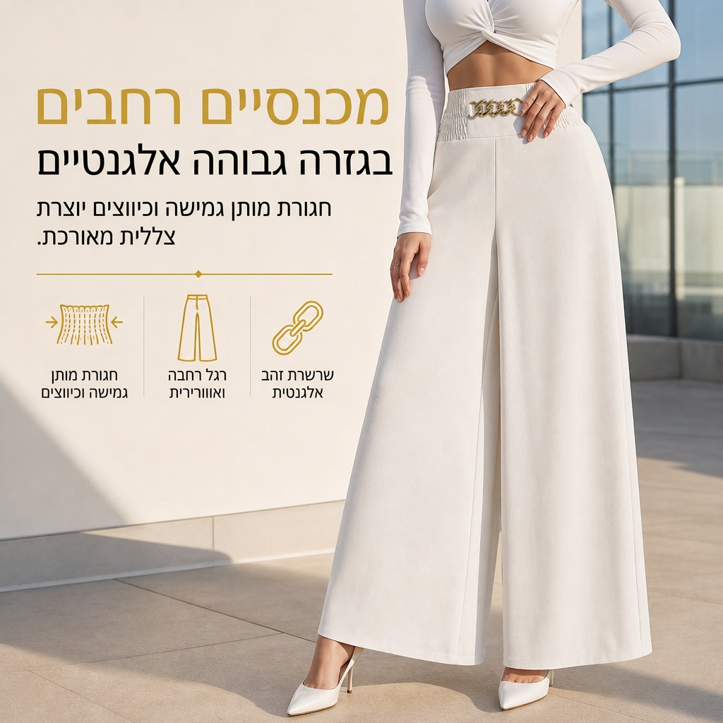 מכנסיים רחמיים נוחים לנשים במותן גבוה