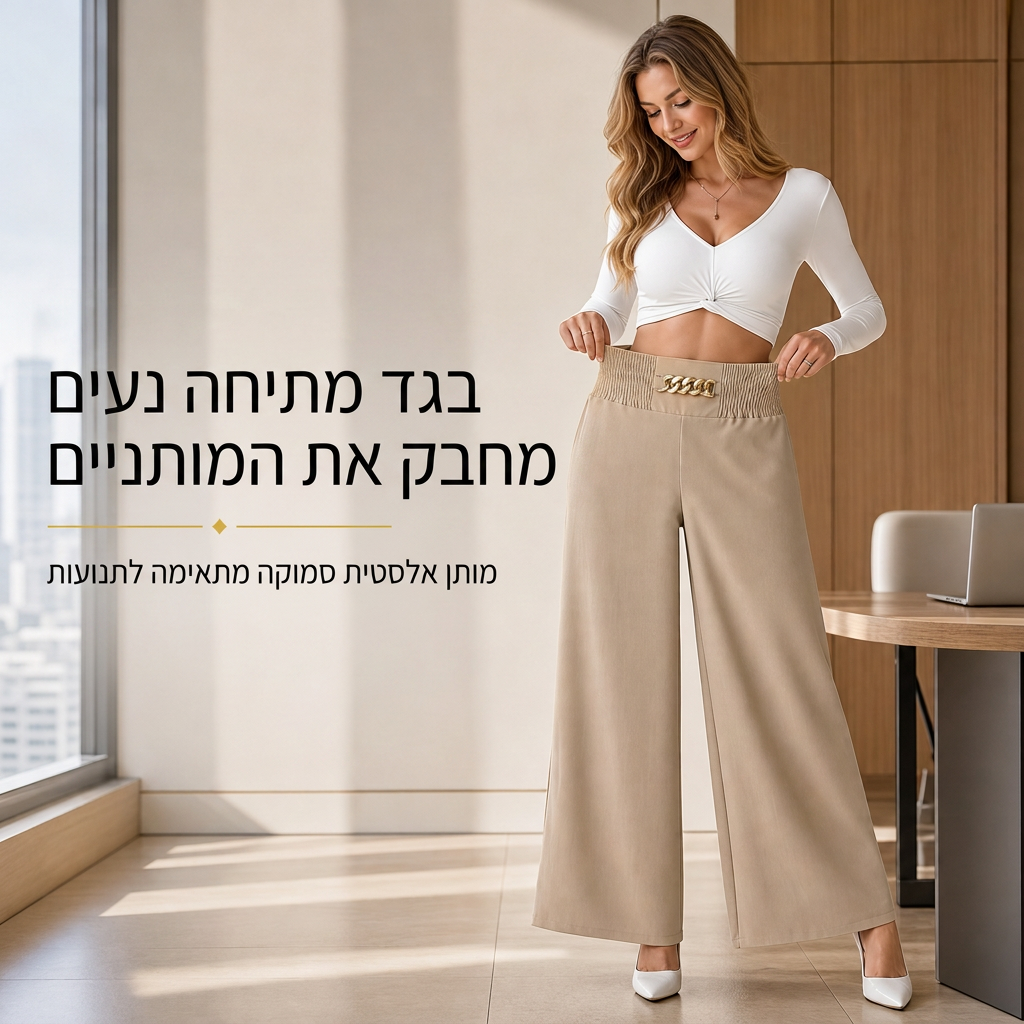 מכנסיים רחמיים נוחים לנשים במותן גבוה