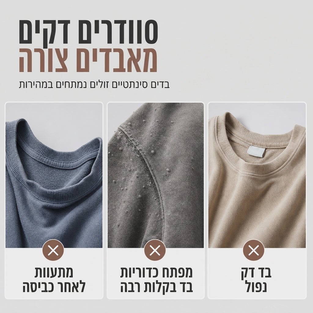 סווטשירט צווארון עגול כבד, שעשוע וינטג'יוניסקס