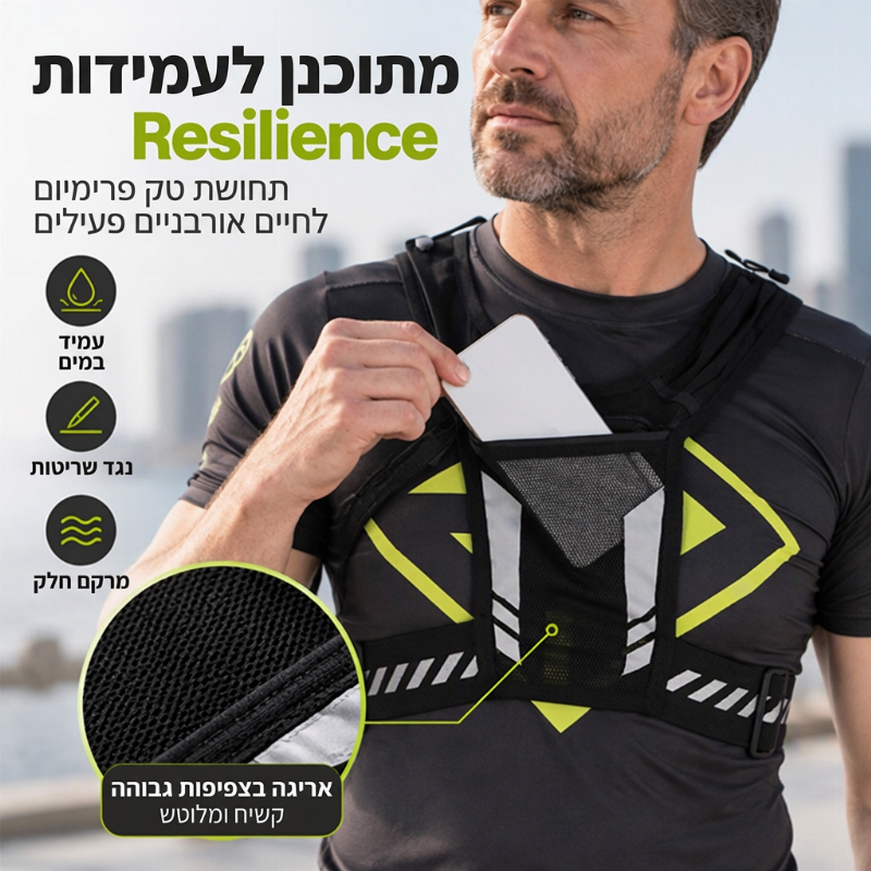 אפונת ריצה חוץ עם תא לטלפון ולשתייה