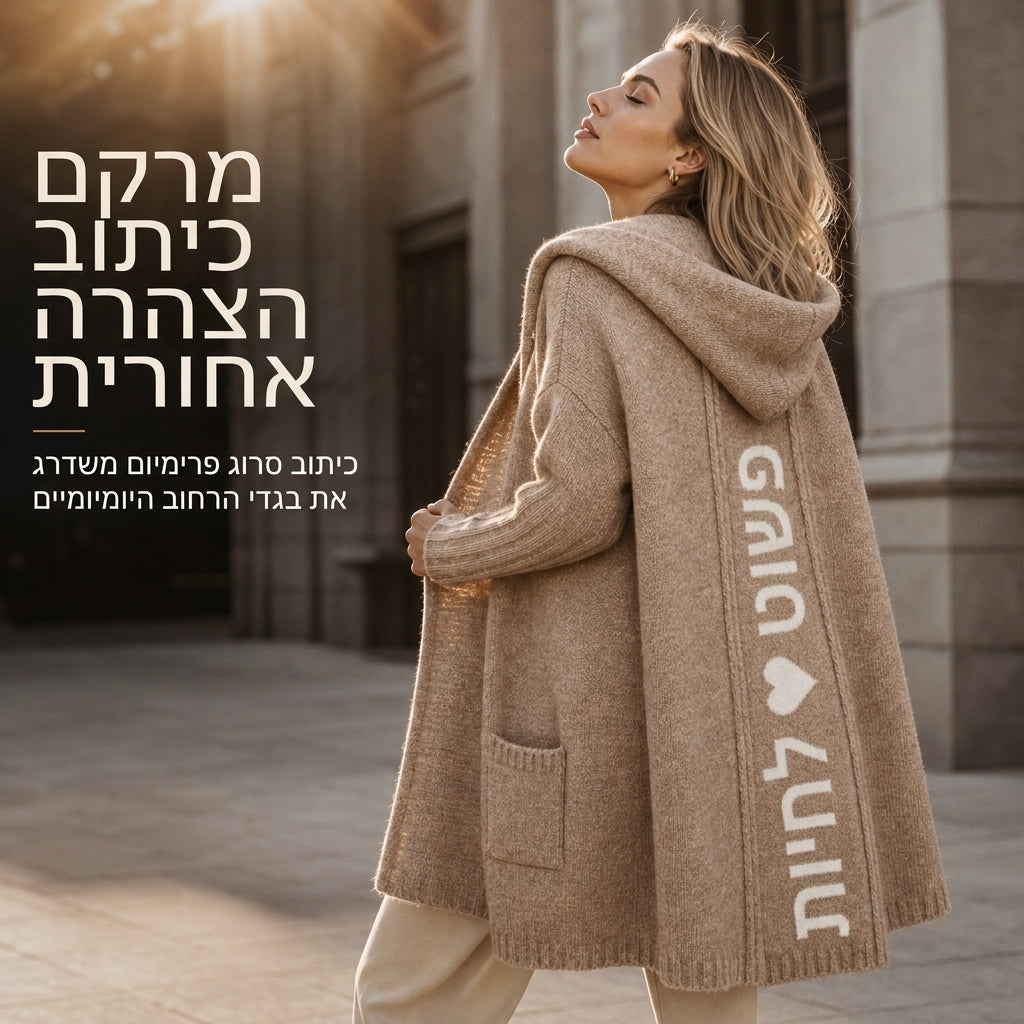 👚✨ קרדיגן סרוג ארוך עם ברדס לנשים ✨ קנו כל 2 פריטים וקבלו הנחה נוספת של 8%