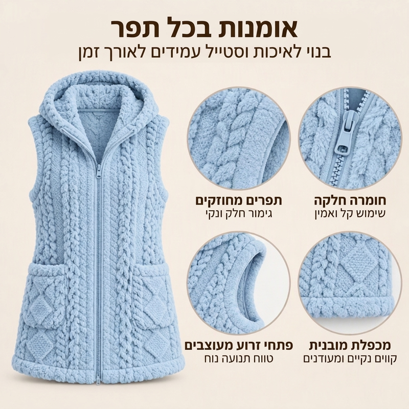 אגד נוח לנשים דו-צדדי עם ברדס פרוותי