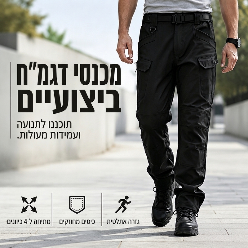 מכנסי קרגו אלסטיים לגבר户外活动