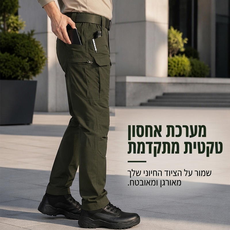מכנסי קרגו אלסטיים לגבר户外活动