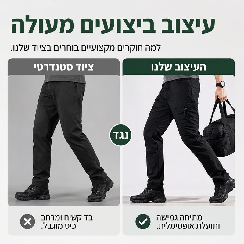 מכנסי קרגו אלסטיים לגבר户外活动