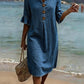 Women’s Solid Color Ruffle Sleeve Midi Dress