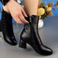 Women Warm Side Butto Leather Ankle Boots【Free shipping】