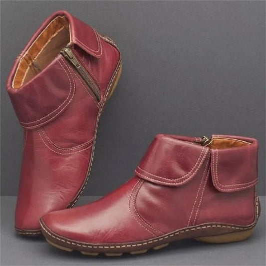 2023 Winter Hot Sale🔥Women Casual Plain All Season Zipper Round Toe Plus Size Rubber Non-Slip Classic Boots
