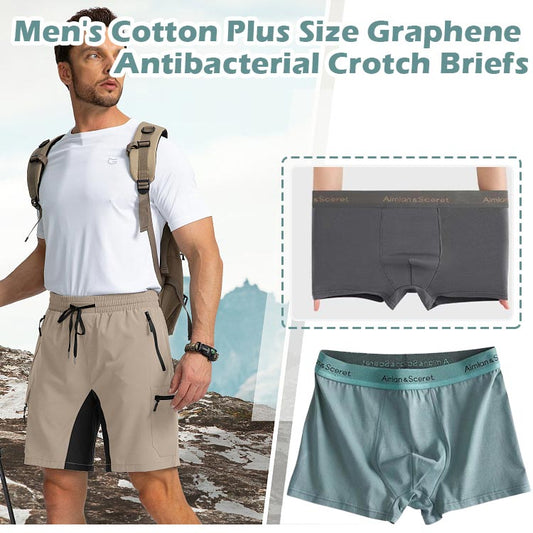 Nice Gift for Him! Men’s Cotton Plus Size Graphene Antibacterial Crotch Briefs